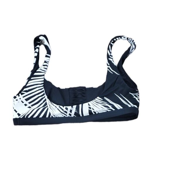 Athleta Black & White Tropical Prnt Bikini Top - Picture 2 of 3